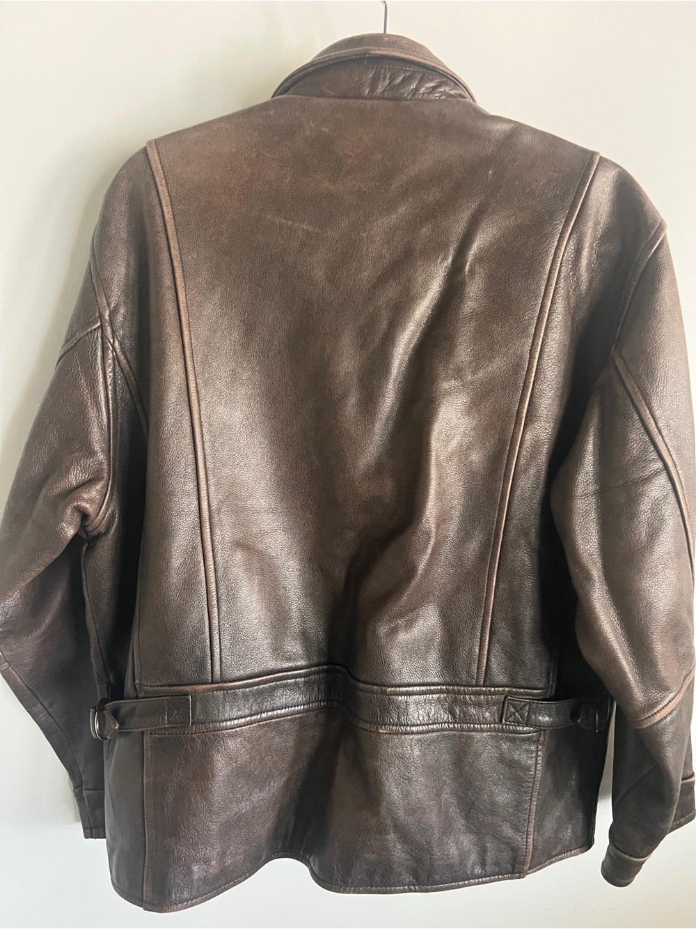 Vintage Eddie Bauer Dark Brown Leather Bomber Jacket - Picture 7 of 7